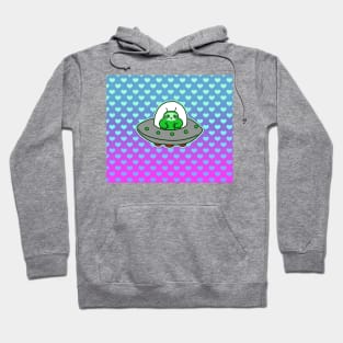 Alien UFO Sloth - Ombre Hearts Hoodie